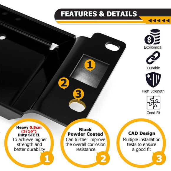 UTV Winch Mounting Plate Fits Polaris Ranger PRO XD/Crew SP 570 Midsize (2022 - Current) - WeiSen - 80106040
