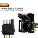 Vehicle - Side 4 - Way Flat to 7 - Way RV Blade and 4 - Way Flat Female End Trailer Wiring Adapter - WeiSen - 70206041