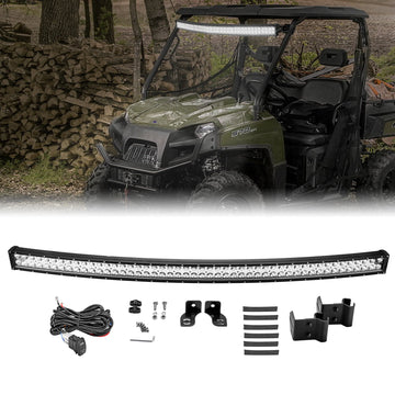 Weisen 50" 288W Curved LED Light Bar Fit Polaris Ranger 570/900/1000 Fullsize Models - WeiSen - ZT088 - A+LED010+WI002