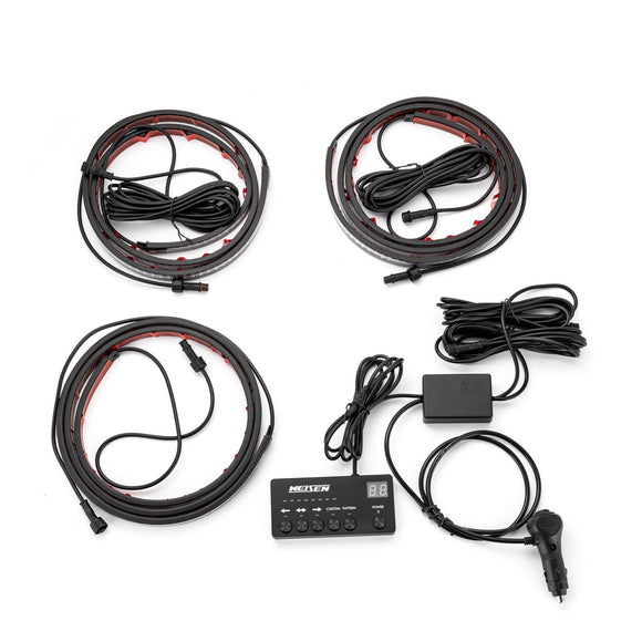 White Amber 49" Tailgate Strobe Lights Strip & 60" Side Step Light Strip For Trucks, SUVs, Emergency vehicles - WeiSen - 70207016