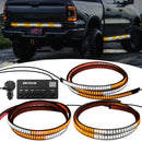 White Amber 60" Tailgate Strobe Lights Strip & 70" Side Step Light Strip For Trucks, SUVs, Emergency vehicles - WeiSen - 70207017