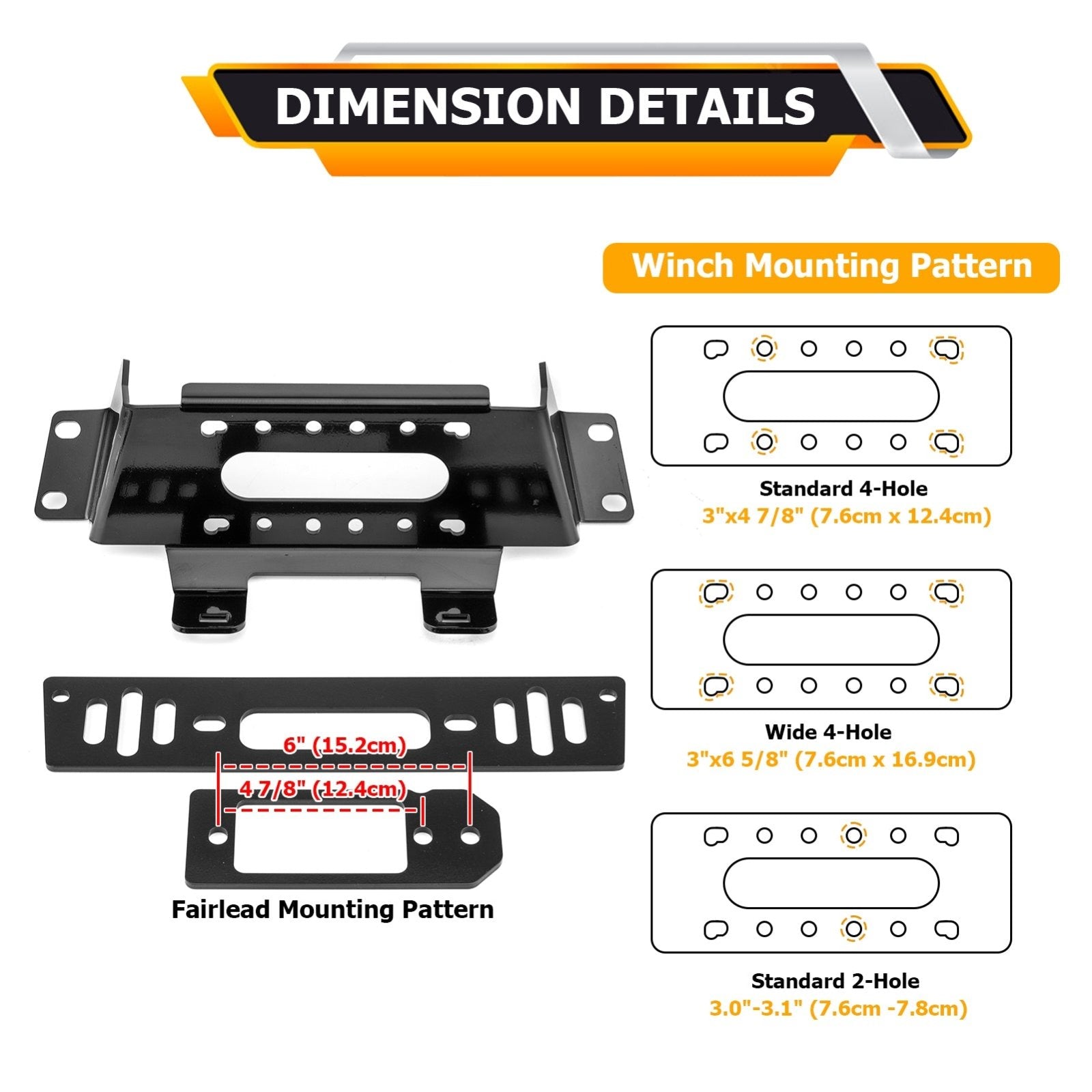 Winch Mounting Plate for Polaris Ranger Full - Size & Mid - Size (2009 - 2022), 500/570/800 Models - WeiSen - 80106039