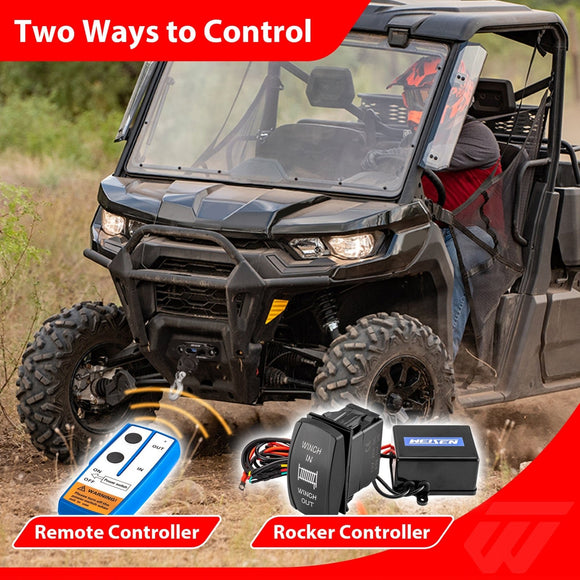Wireless Remote Control UTV 4500lb 12V Electric Winch Kit for Can Am Defender HD5/HD7/HD8/HD9/HD10/MAX HD7/MAX HD8/MAX HD9/MAX HD10/6x6 (All)/PRO(All) - WeiSen - 80310052