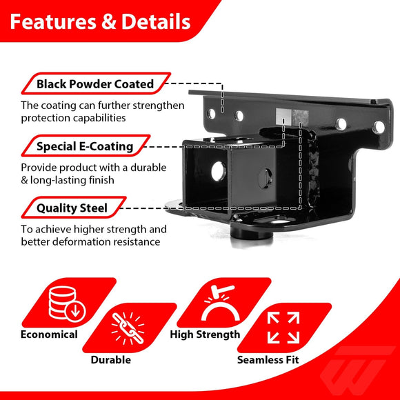 Yamaha Grizzly 550/700 Kodiak 700 Heavy Duty Steel Bolt - On Rear 2" Receiver Hitch - WeiSen - 80107031
