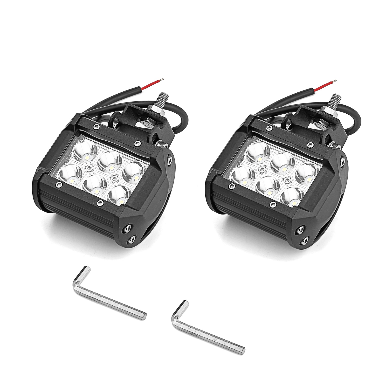 Offroad 2x 4Inch 18W LED Cube Pods Work Light Bar Spot Beam Driving Fog - 0