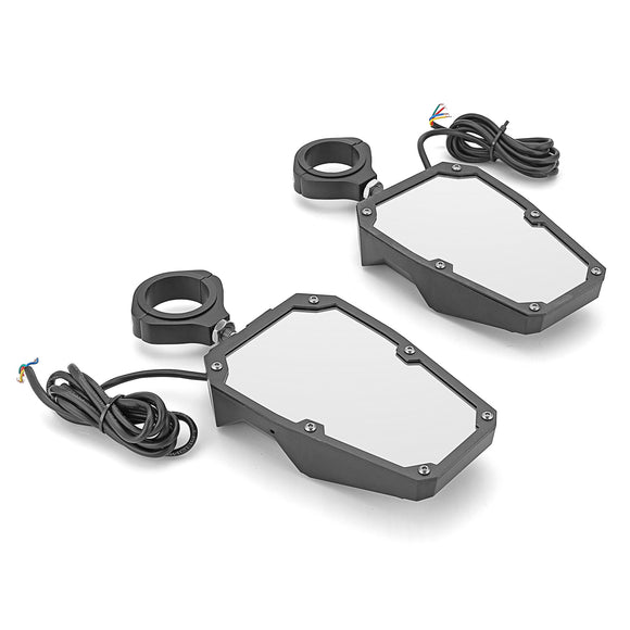 John Deere Gator HPX XUV 1.75" 2" Rear View Side HD Mirrors + LED Light Wire - WeiSen - 80301018+WI005 - A