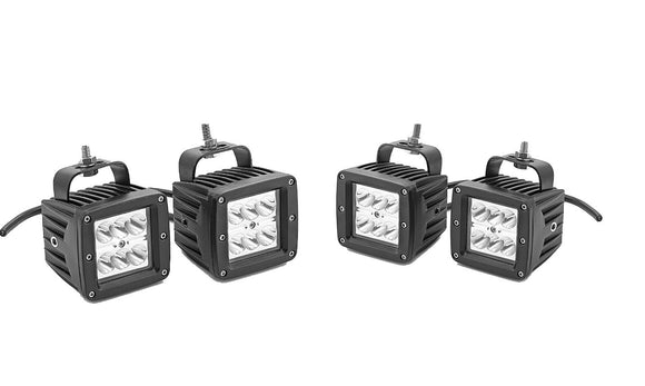 2014 - 2024 Polaris RZR XP 800/900/1000 Headlight LED Light Pod + Bracket Kits - WeiSen - ZT073+LED001*2+WI006