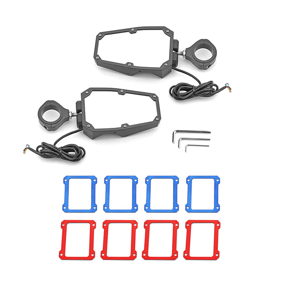 UTV POLARIS | KAWASAKI | Honda | CFMOTO | Can - Am | Arctic Cat Rear View Side Mirrors w/ LED Rock Lights - WeiSen - 80301018