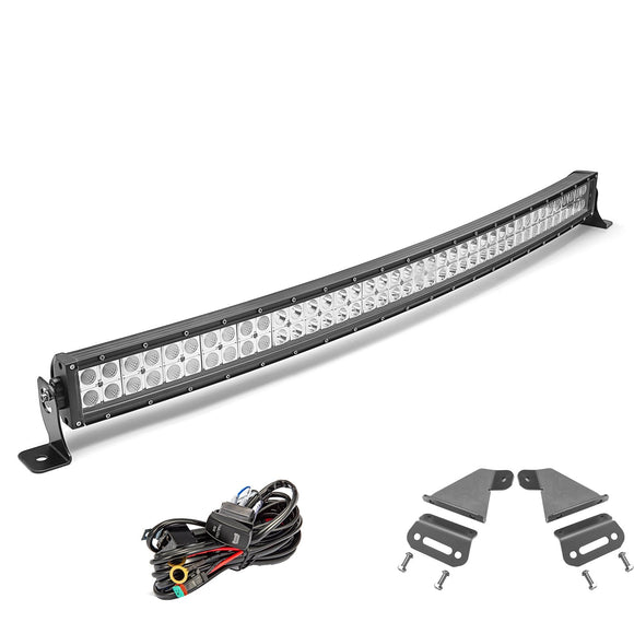 Yamaha YXZ 1000R Upper Roof High Power 42 inches 240W Curved LED Light Bar Mount Brackets Kit - WeiSen - ZT033+LED009+WI002
