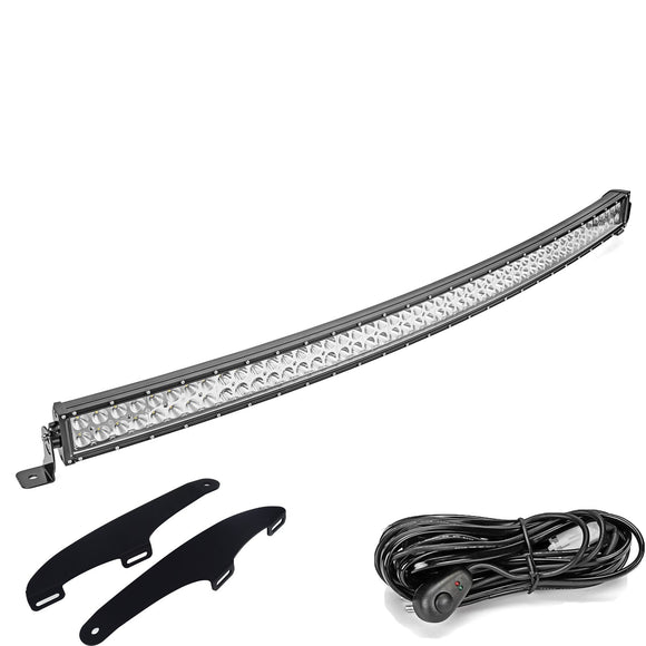Toyota Tundra 52” Curved LED Light Bar Windshield Roof Bracket Wire Kit - WeiSen - ZT127+LED013+WI001 - A