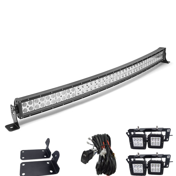 2010 - 2019 Ram 2500/3500 Hidden Bumper 42"LED light bar&fog light - WeiSen - ZT006+ZT013+LED001*2+LED009+WI001 - A+WI011 - A+WI008