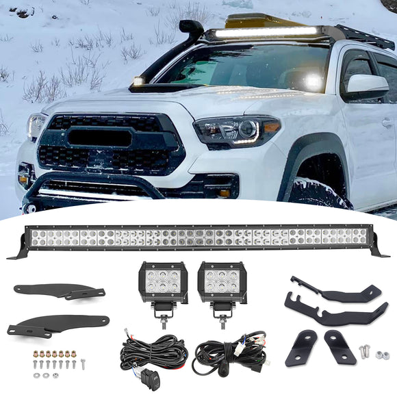 1995 - 2004 Toyota Tacoma Roof + Hood Ditch Bracket LED Bar Pod Light Wire Kit - Weisen - ZT109 - A+LED009+WI002+ZT170+LED003+WI001