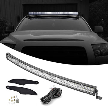 Toyota Tundra 52” Curved LED Light Bar Windshield Roof Bracket Wire Kit - WeiSen - ZT127+LED013+WI001 - A