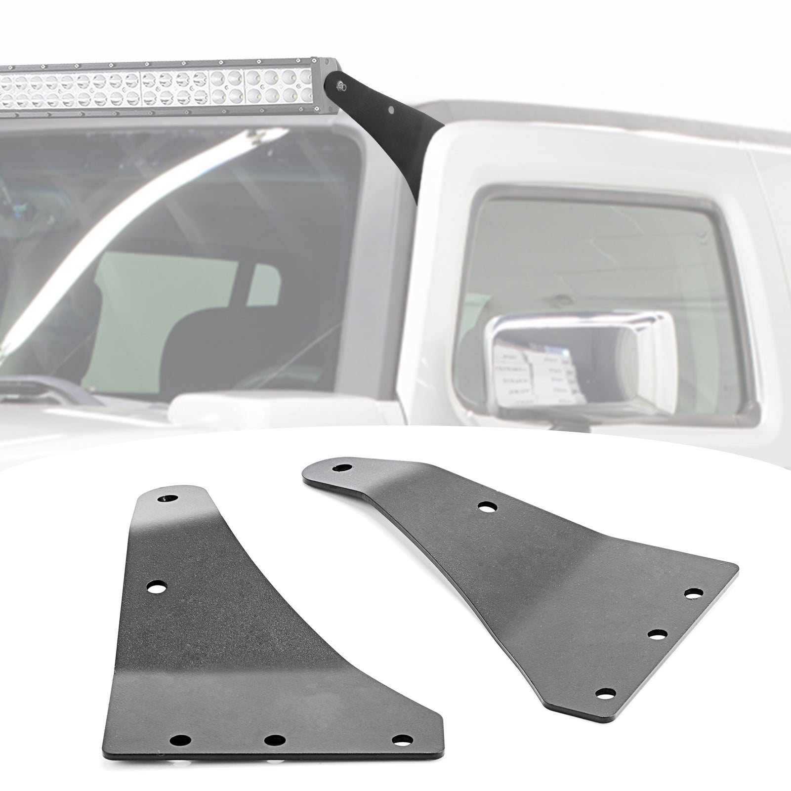 2006-2010 Hummer H3 Roof Windshield 50"/52" Light Bar Mounting Brackets - 0