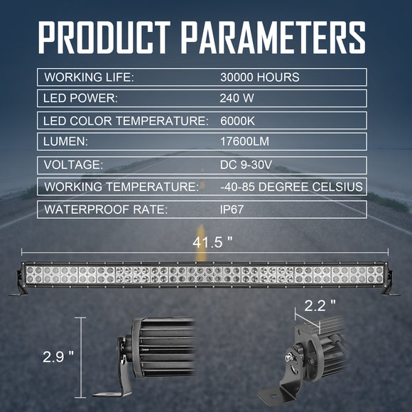 2010 - 2019 Ram 2500/3500 Hidden Bumper 42"LED light bar&fog light - WeiSen - ZT006+ZT013+LED001*2+LED009+WI001 - A+WI011 - A+WI008