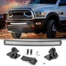 2010 - 2019 Dodge RAM 2500 3500 4500 Bumper 32" Curved LED Light Bar Tow Hook Brackets - WeiSen - 70102006+LED008+WI001 - A