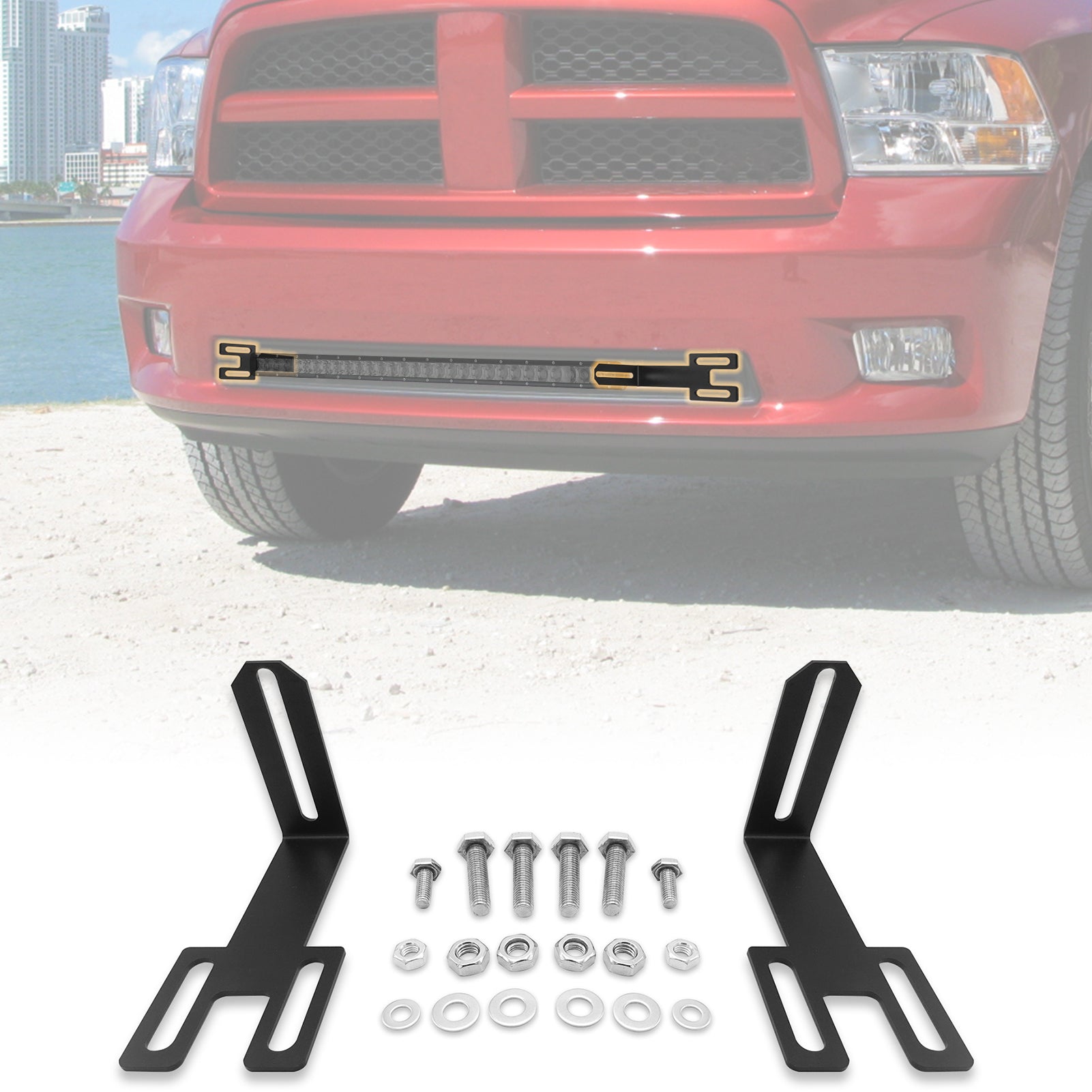 2003 - 2019 Dodge Ram 2500 3500 Bumper LED Light Bar Mount Bracket - WeiSen - ZT014