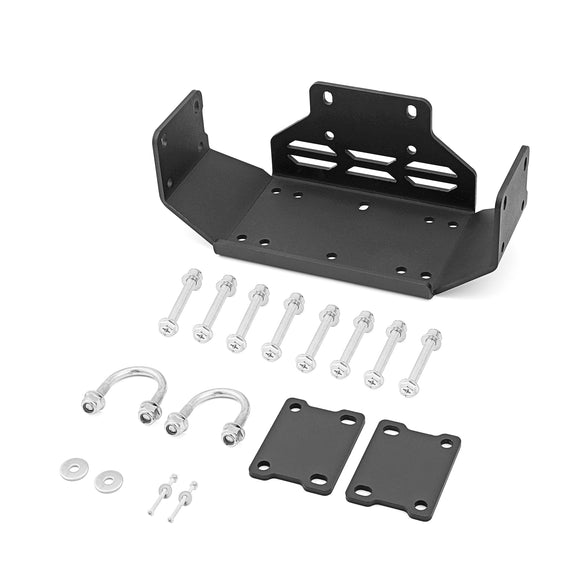 2015 - 2023 Honda Pioneer 500 520 Front Bumper Heavy Duty Winch Mount Bracket Plate - WeiSen - ZT090