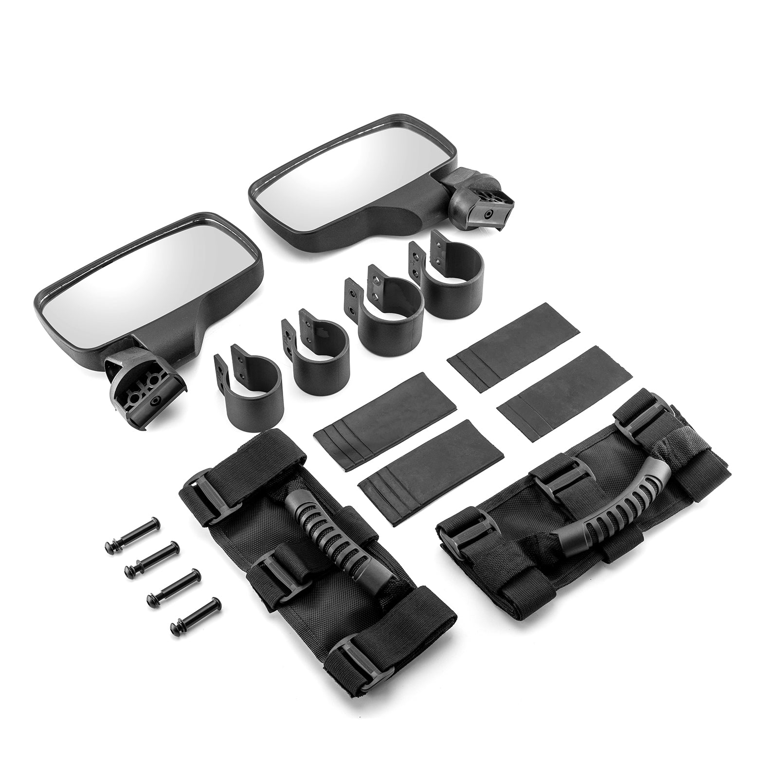 Polaris Ranger | Yamaha | John Deere | Can-Am | Kawasaki | Honda 1.5" Roll Bar Center Side Rearview Mirror+Handle Grab - 0