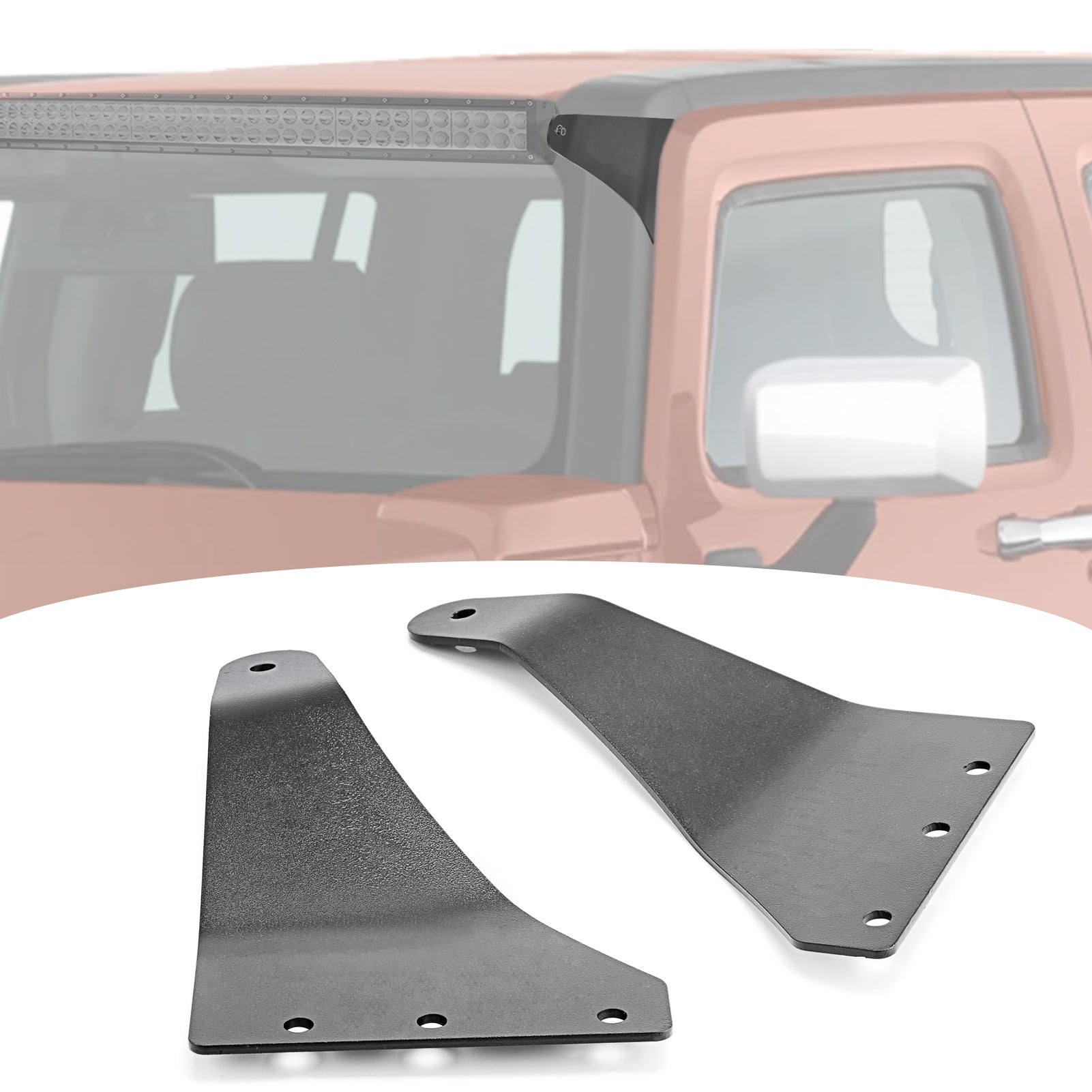 2006 - 2010 Hummer H3 Roof Windshield 50"/52" Light Bar Mounting Brackets - WeiSen - ZT051