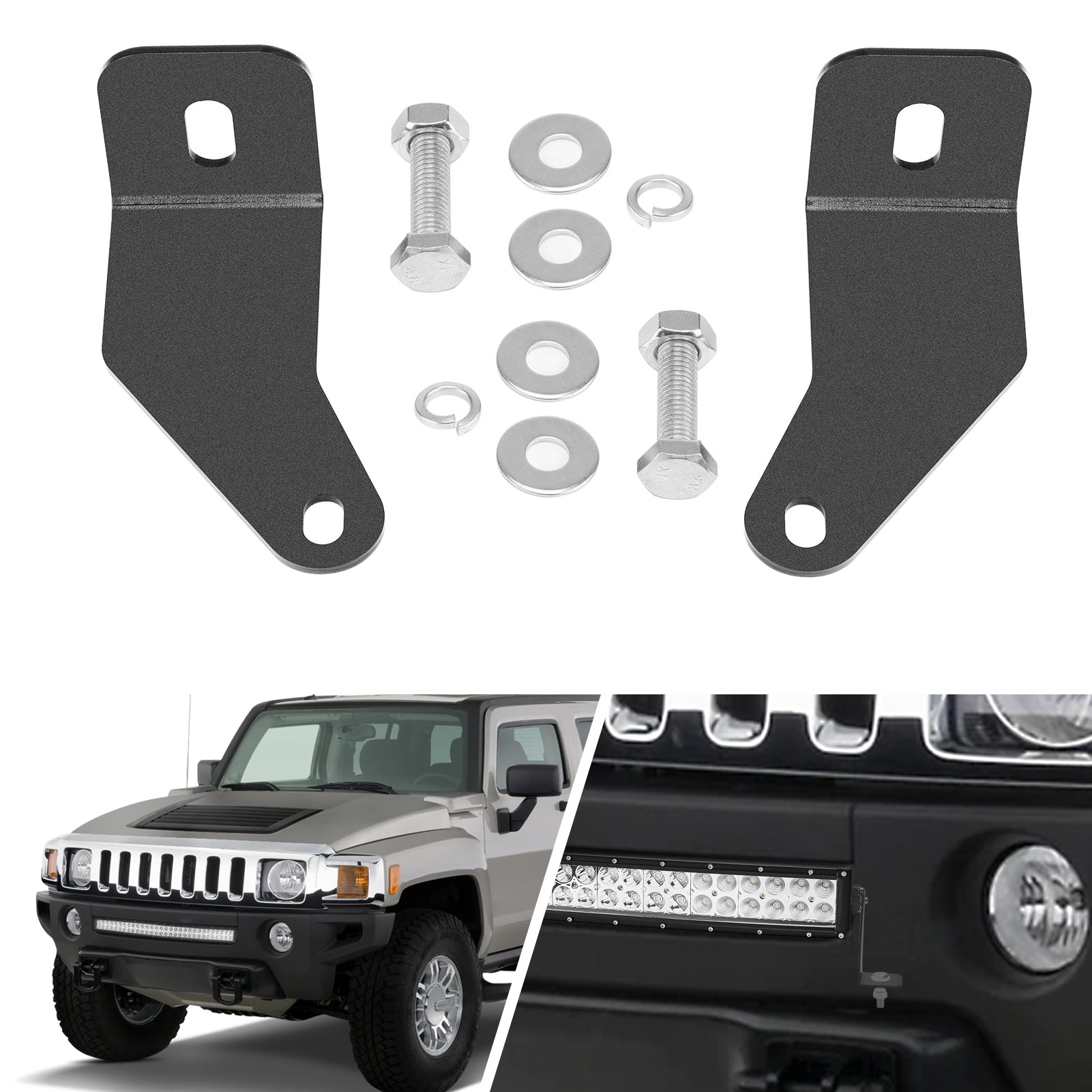 2006 - 2010 Hummer H3 Front Hidden Bumper Fog Light Pod Mount Bracket - WeiSen - ZT049