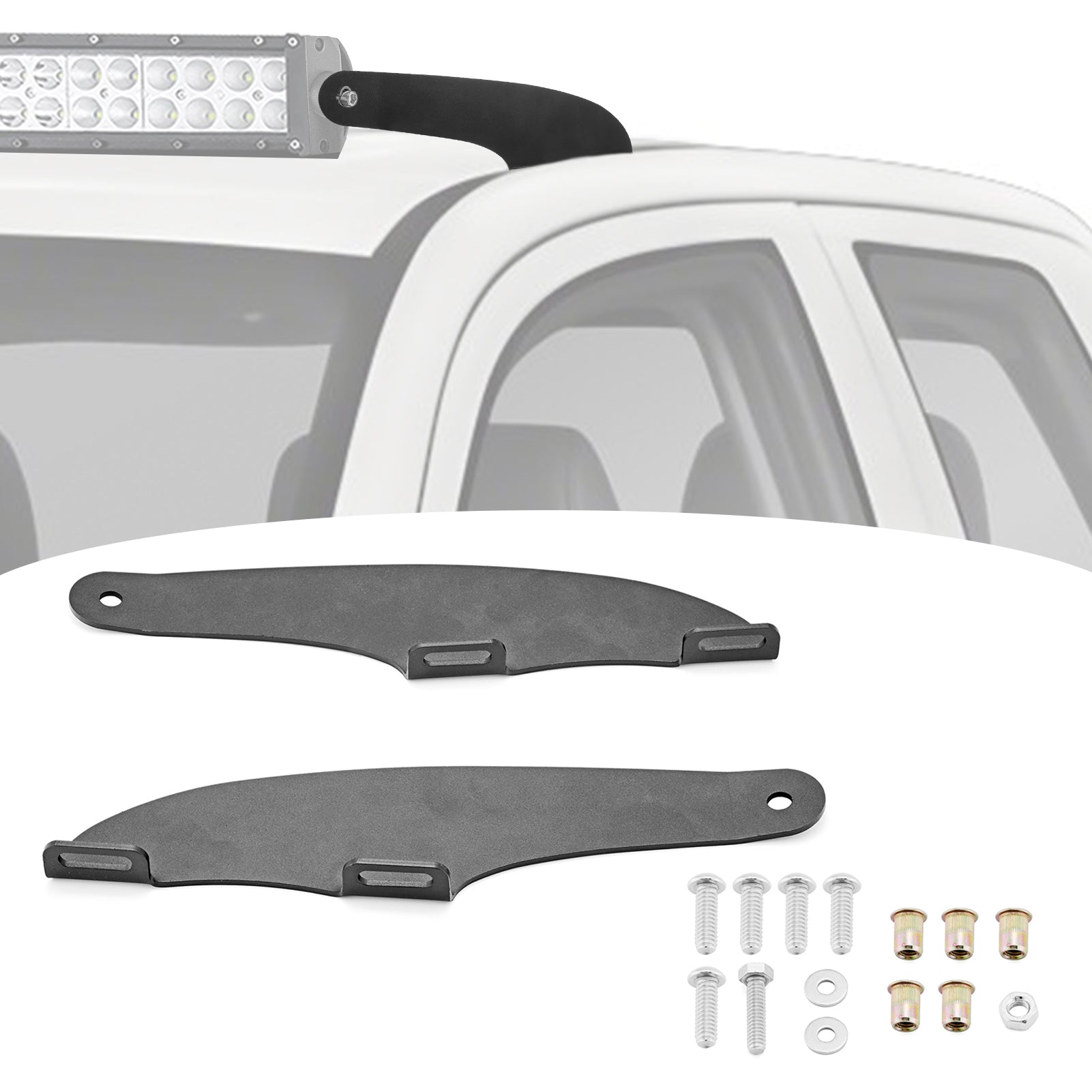 2008-2021 Toyota Tundra Sequoia Windshield Roof 52" Curved Light Bar Mounting Brackets