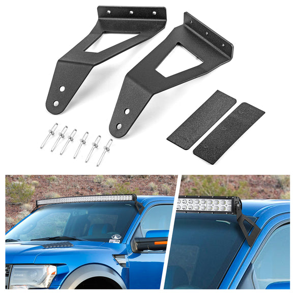 2004 - 2018 Ford F150/F150 SVT Raptor Roof 52" Curved LED Light Bar Mount Brackets Kit - WeiSen - ZT004 - A