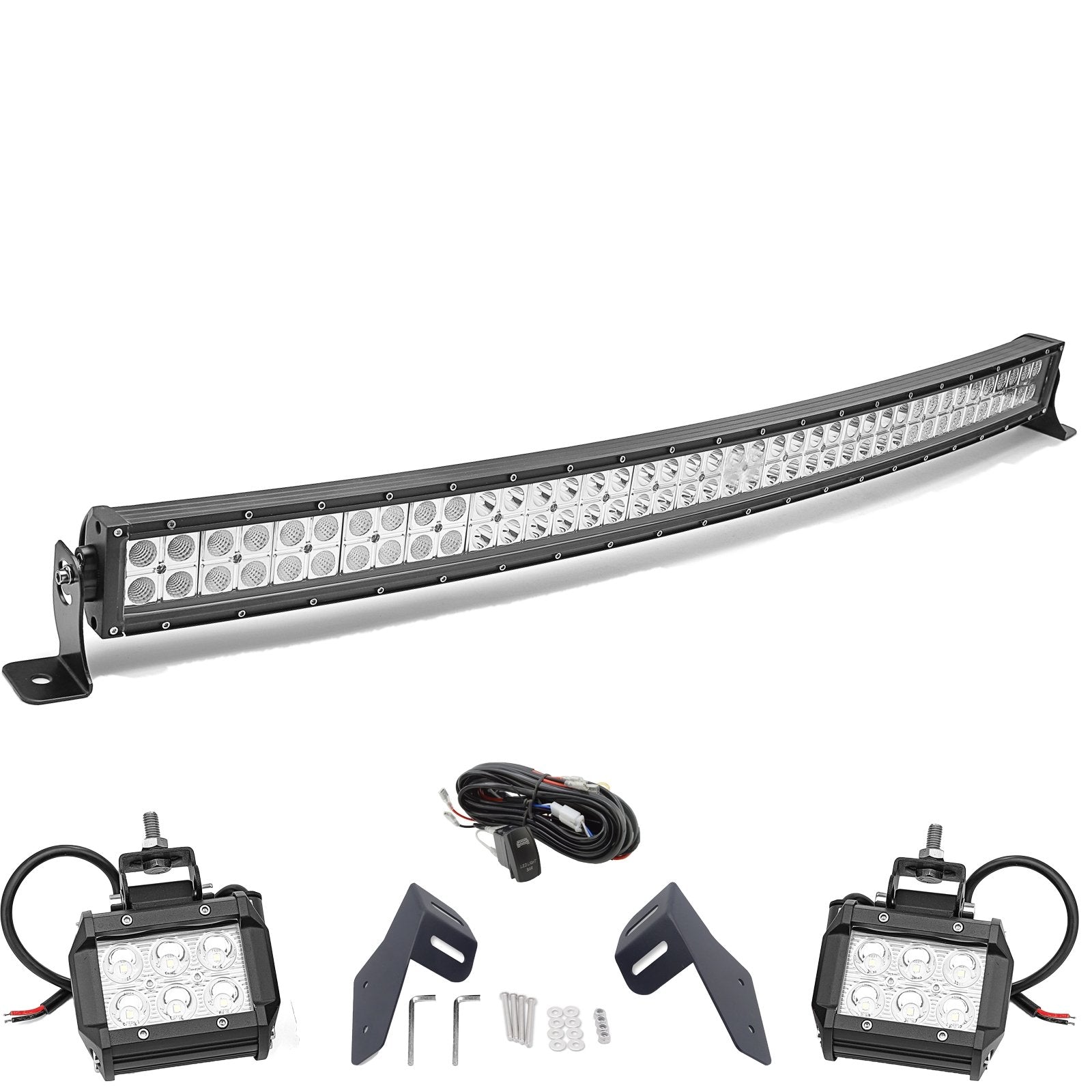 2017+ Can-Am Maverick X3 Max/RR Curved 42" LED Light Bar + Fog Light Pods Kit - Weisen