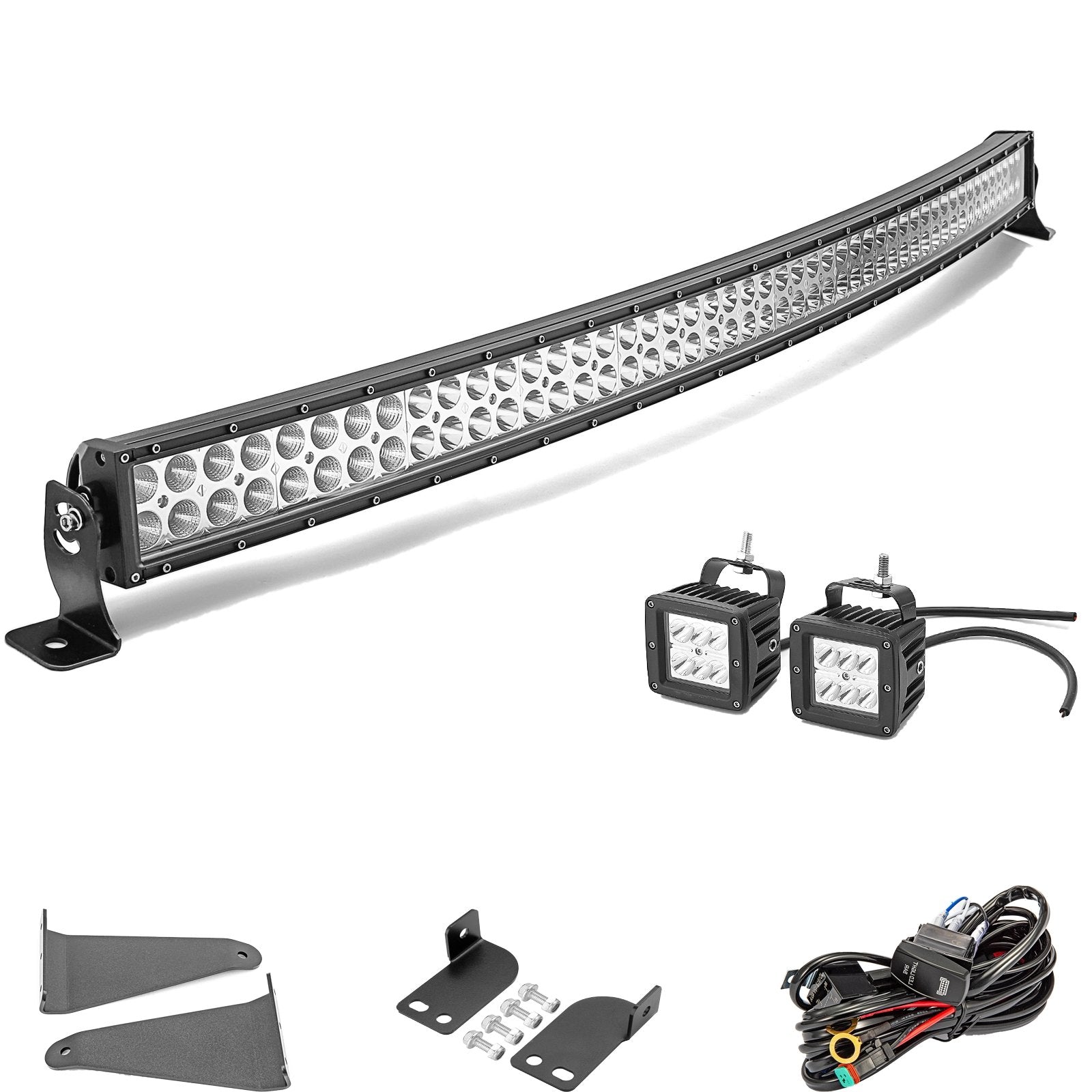 Polaris Ranger 570 900 1000 Light Bar+Front Rear Roof Bracket+4" LED Pod - Weisen