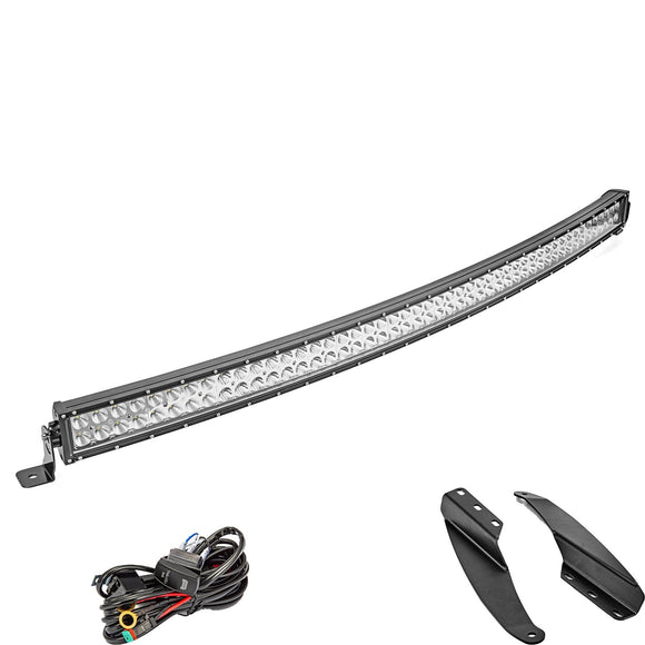 1989 - 1998 Chevrolet GMC C/K 52" Curved LED Light Bar Roof Windshield Top Mounts Wire - WeiSen - ZT061 - L13 - W2