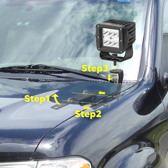 2000 - 2006 Toyota Tundra Upper Hood Ditch Driving FogLight Pod Mount Bracket - WeiSen - ZT239