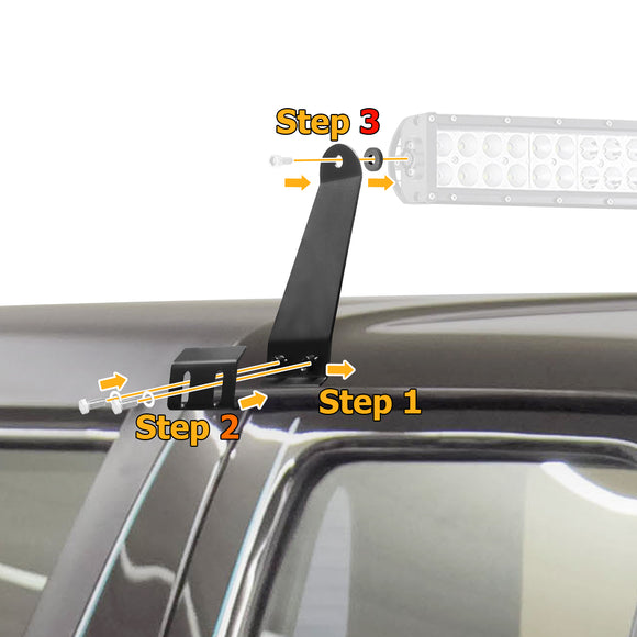 1966 - 1996 Ford Bronco/F150 Over Roof 50"/52" LED Light Bar Mounts Kit - WeiSen - 70101024