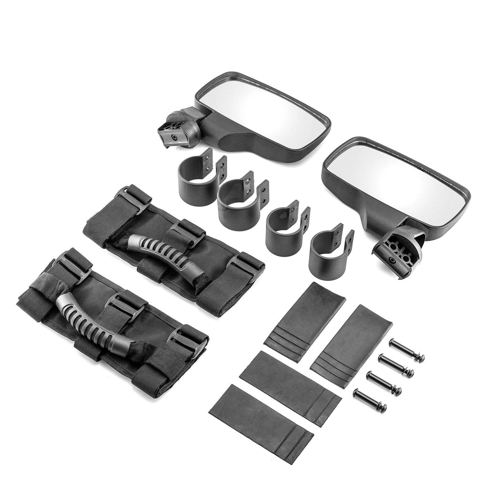 UTV Polaris | Can-Am | Kawasaki | Honda 2" Round Cage Bar Center Side View Mirror Handle Grab Kit - 0