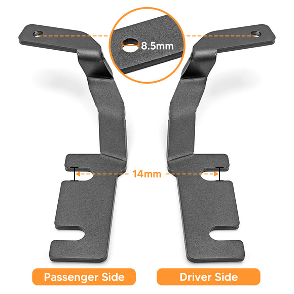 2019 - 2023 Ford Ranger LED Light Bar Pod Hood Ditch Mount Brackets No Drilling - WeiSen - 70104027