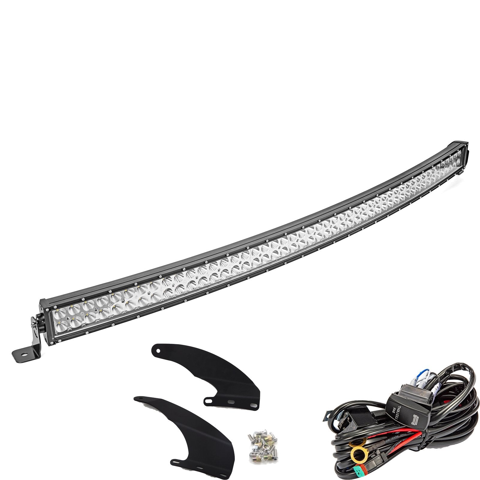 Dodge Ram 1500 2500 3500 Roof 52" 300W Curved LED Light Bar Bracket Wire Kit - Weisen