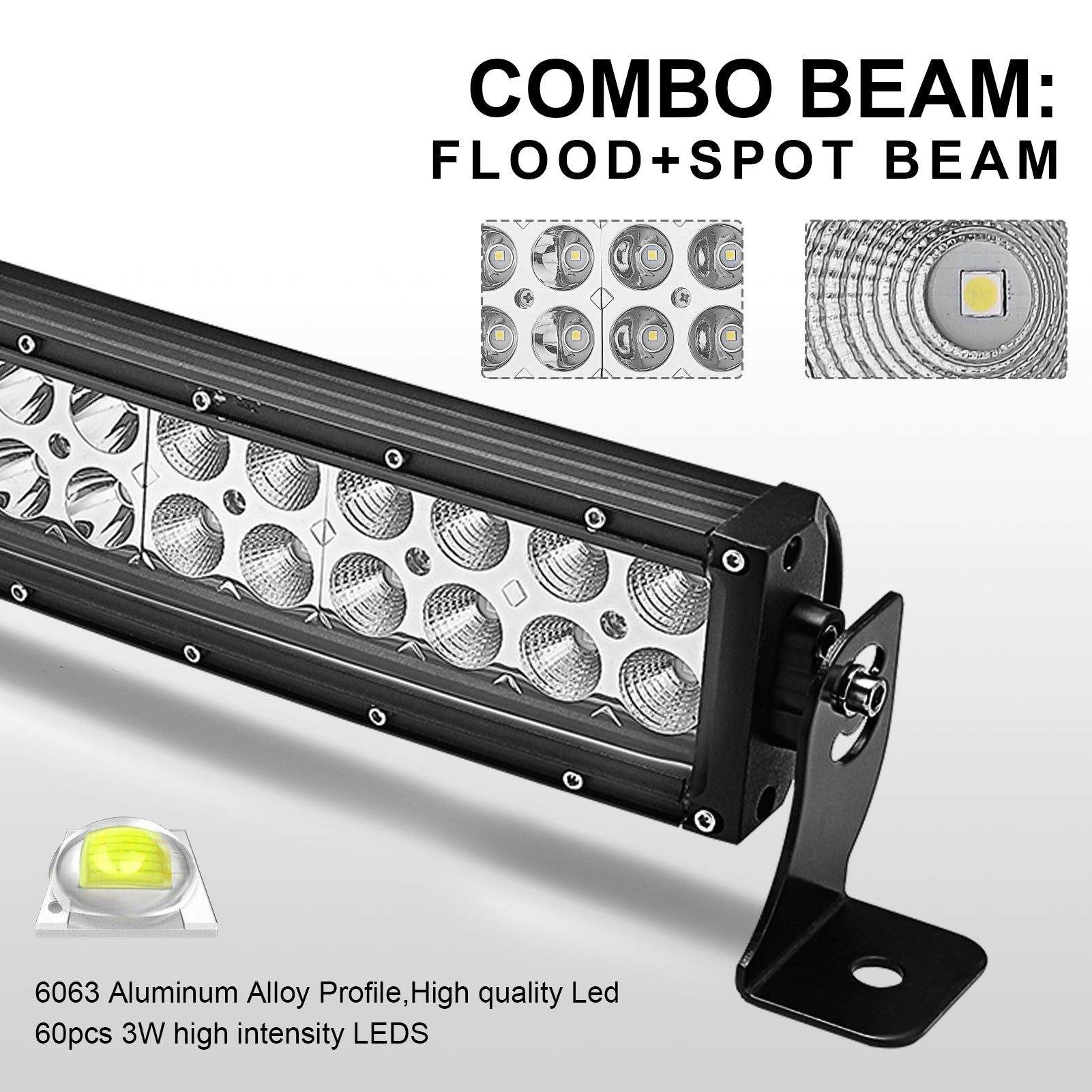 Off Road SUV Pickup ATV UTV 32” 180W Spot Flood Combo Curved LED Work Light Bar