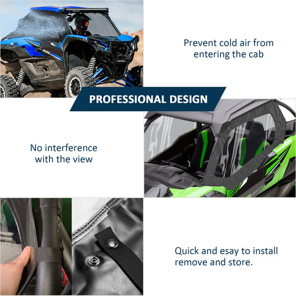 2020 - 2024 Kawasaki Teryx KRX 1000 PVC Soft Upper Door Enclosure Set - WeiSen - 80307007