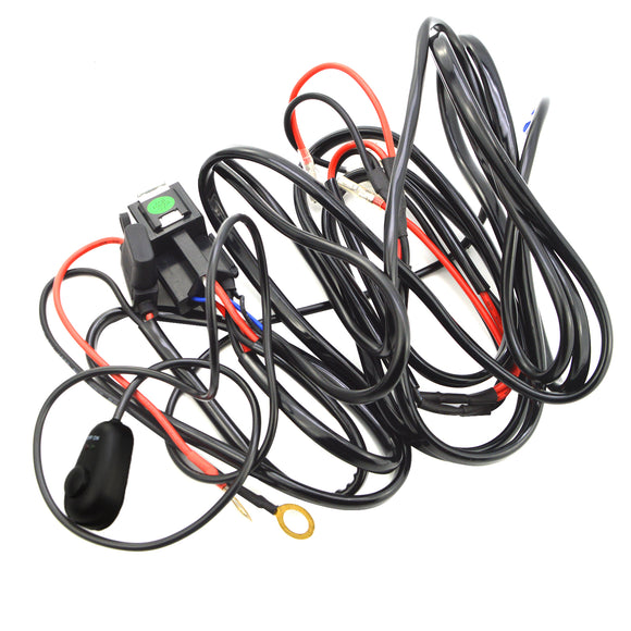 12V 160W LED Light Bar Wiring Harness Kit ON - OFF Rocker Switch Fuse Relay - WeiSen - Wi001
