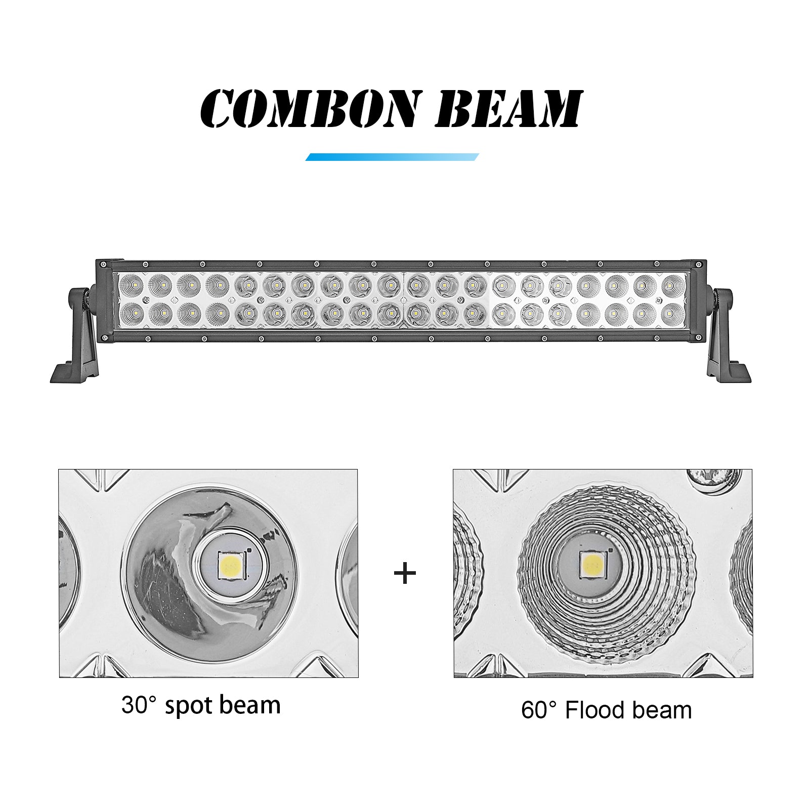 120W 22" Straight LED Light Bar and Upper Hood Brackets with Wiring Kit For Jeep Wrangler TJ 4WD、LJ4WD - Weisen