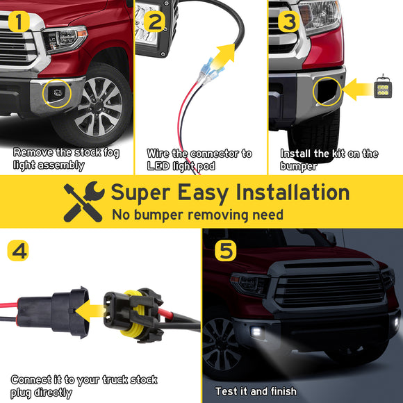 2010 - 2019 Dodge Ram 2500 3500 Fog Light Pods Bumper Bracket - WeiSen - ZT006
