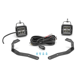 2016 - 2023 Toyota Tacoma Front A - Pillar Upper Hood Mount LED Lights Pod Kit - WeiSen - ZT054+LED001+WI001