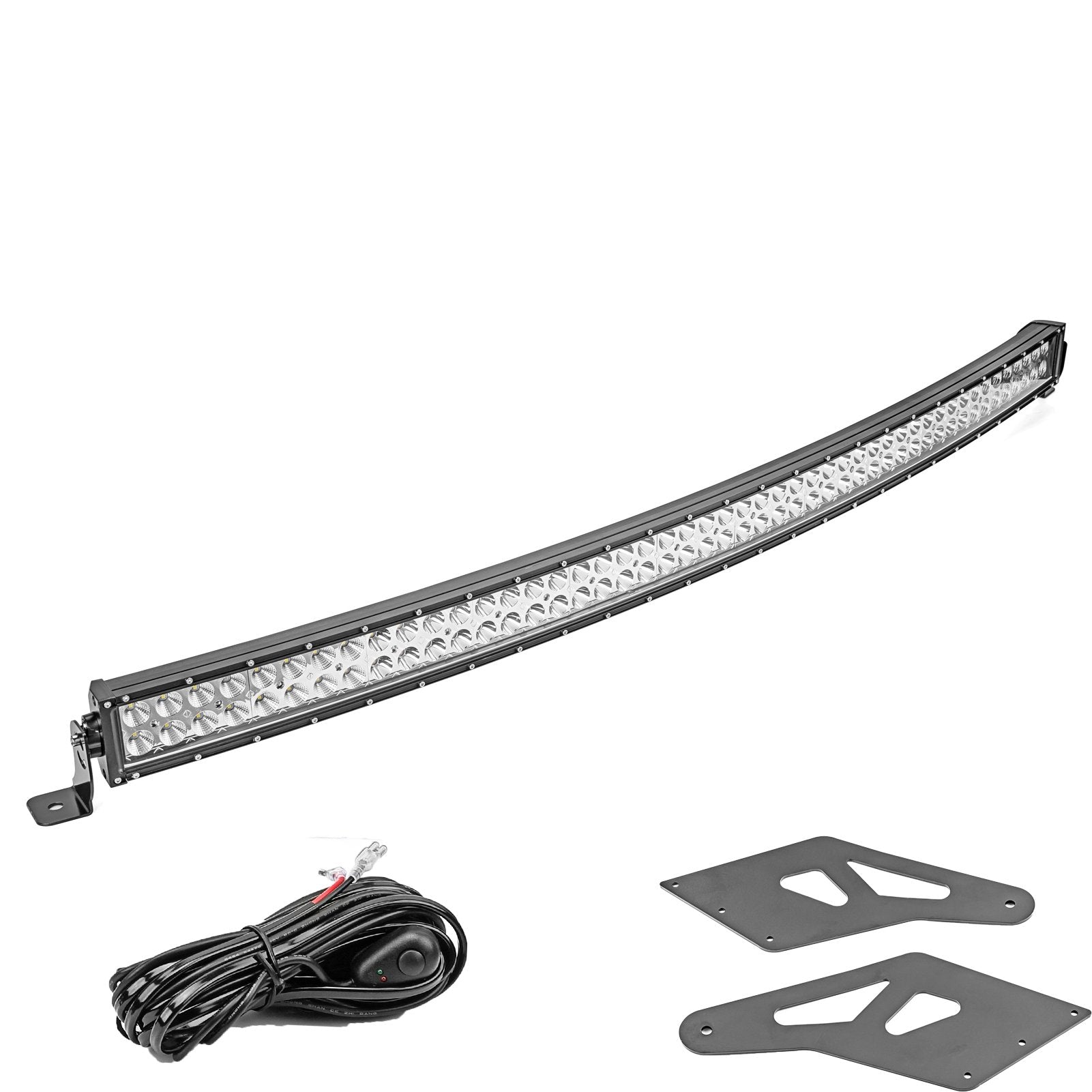 1999 - 2010 Jeep Grand Cherokee 52" Curved LED Light Bar Upper Roof Bracket Wire - WeiSen - 70101023+LED013+WI001 - A