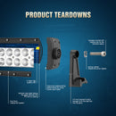 84 - 01 Jeep Cherokee XJ Upper Roof 50" LED Straight Light Bar Bracket Mount Kit - WeiSen - ZT005+LED007+WI001 - A+WI008