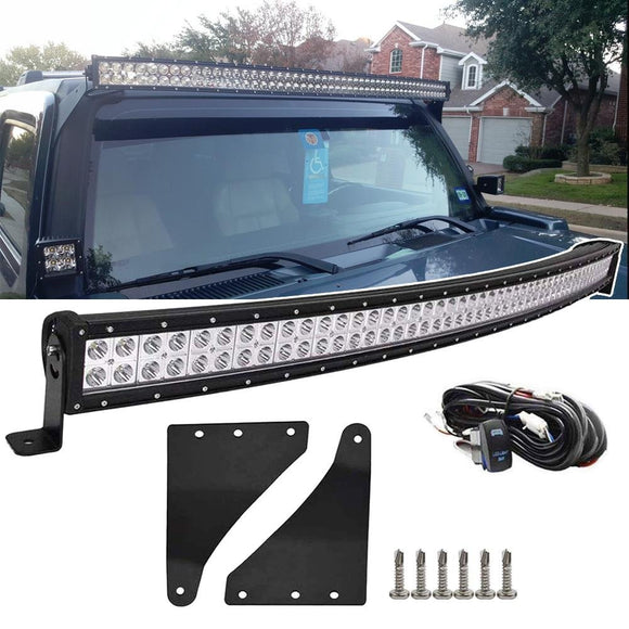 2006 - 2010 Hummer H3 50" Curved LED Light Bar + Roof Mount Brackets with Wiring Kit - WeiSen - ZT051+LED010+WI002