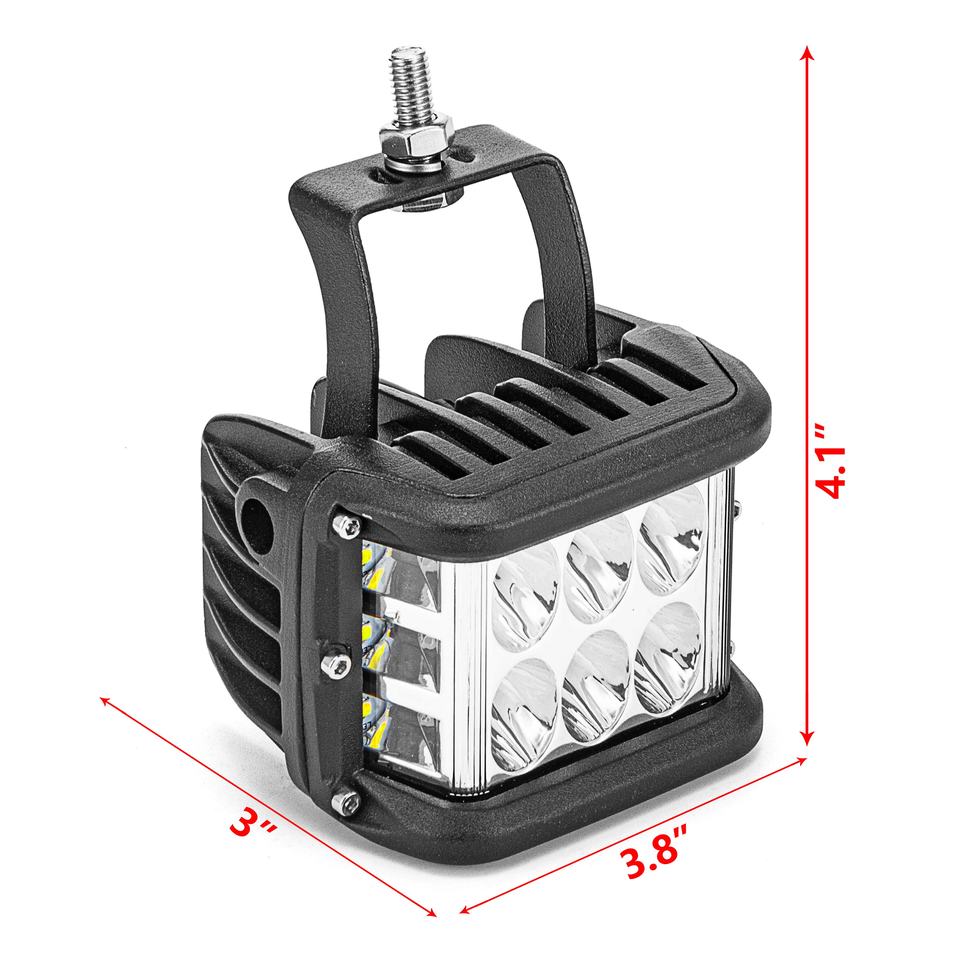 2013-UP Polaris Ranger Full Size Rear Roof Wide Side Shot LED Light Mount Kit - Weisen