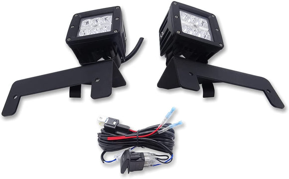 Jeep Wrangler JK 2007 - 2018 Backup Tail Light Brackets LED Mount w/2x 18W LED Cube Light Pod ＆ Wiring Kit - WeiSen - ZT098+LED001+WI005 - B