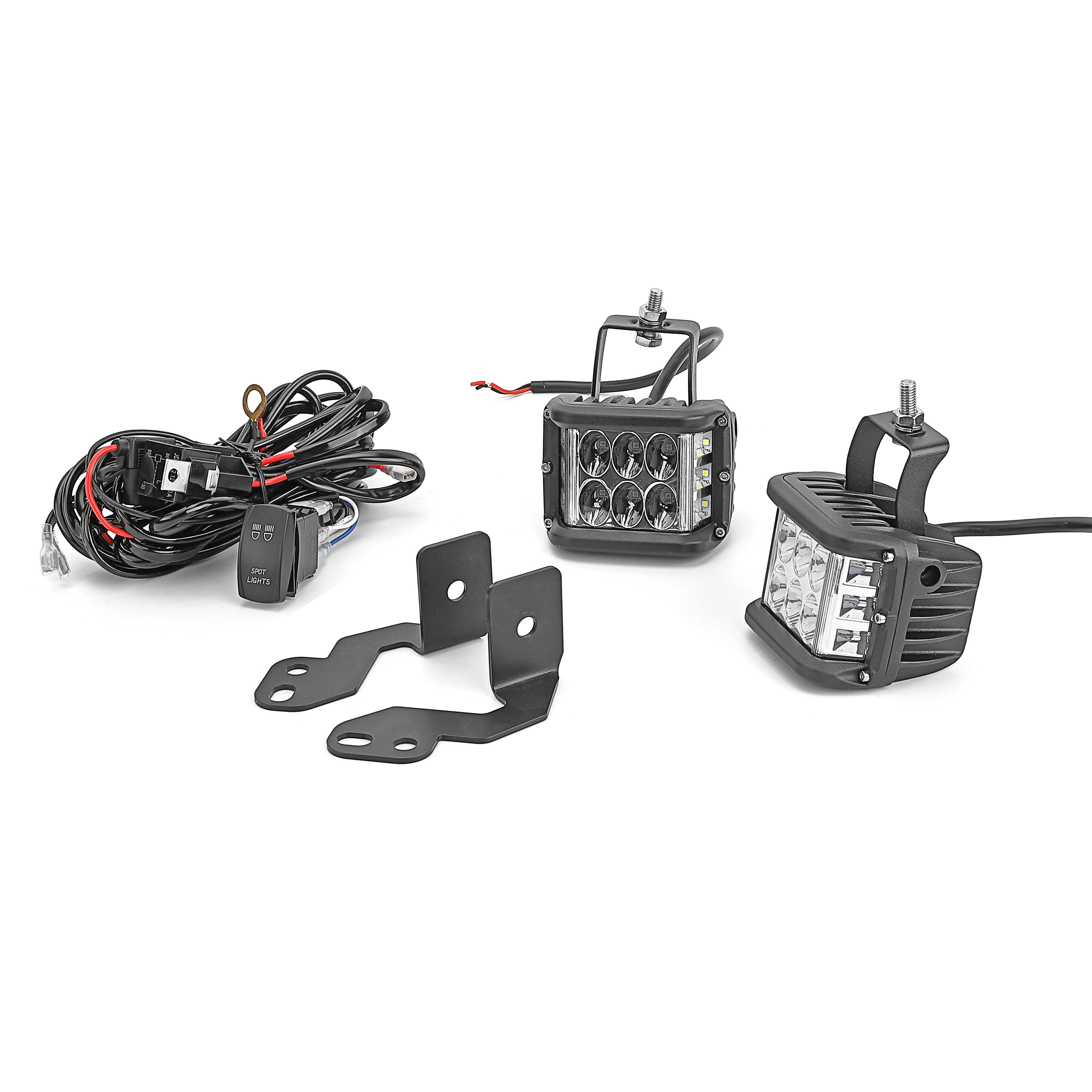 POLARIS RZR 900 XP 1000 60W Wide View LED Light Side Pillar Mount Switch Kit