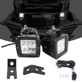 Polaris RZR 1000 900 XP Rear Back up 24W LED Whip Light Pod Bracket Wire Kit - WeiSen - ZT039*2+LED001+WI005 - B