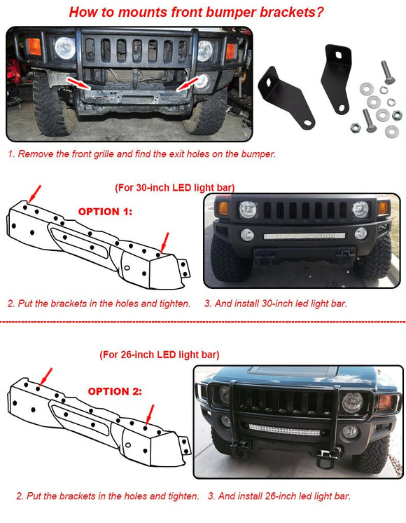 2006 - 2010 Hummer H3 Front Hidden Bumper Fog Light Pod Mount Bracket - WeiSen - ZT049