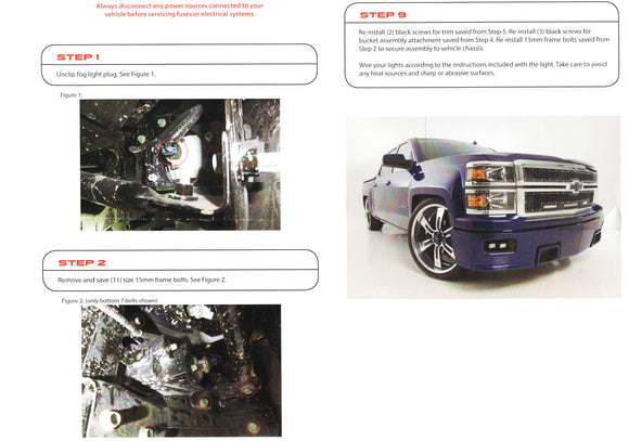 2014 - 2015 Chevy Silverado 1500 Front Bumper Fog Light Bracket - WeiSen - ZT053